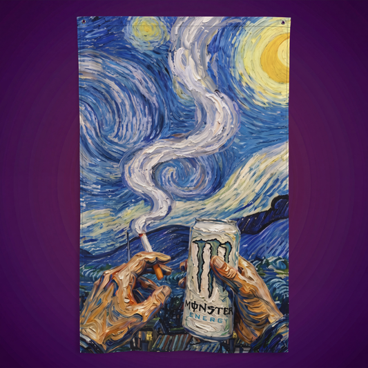 Monster White & Starry Night | Wall Flag Tapestry