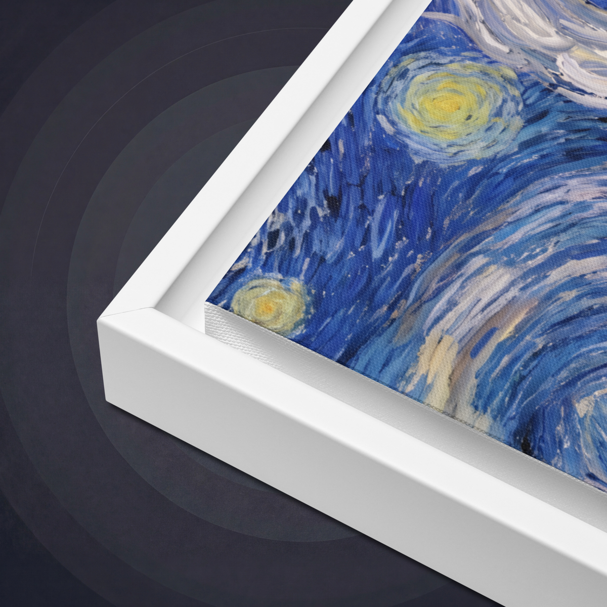 Monster White & Starry Night | Framed Canvas