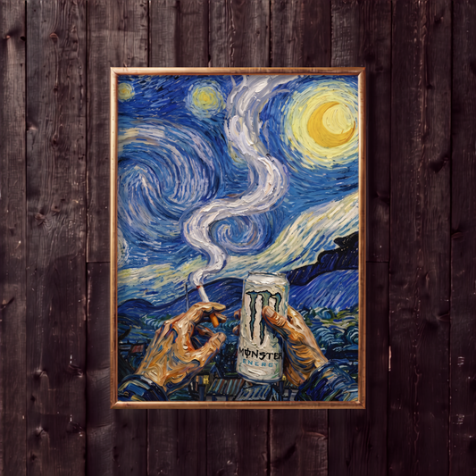 Monster White & Starry Night Enhanced Matte Poster