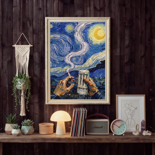 Monster White & Starry Night Enhanced Matte Poster