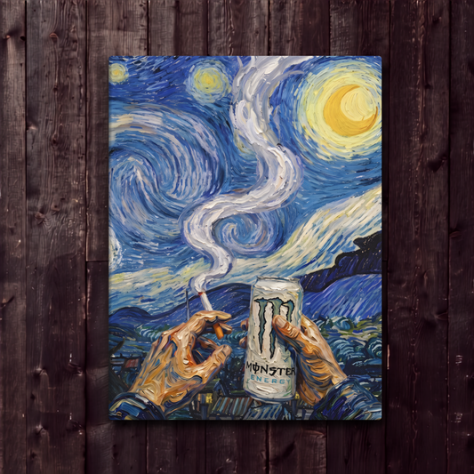 Monster White & Starry Night | Canvas